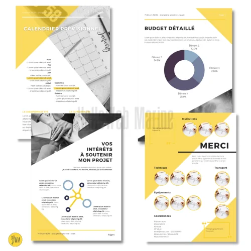 Pressbook sportif “Impulse” – modèle dynamique & élégant jaune ©yellowebmarine