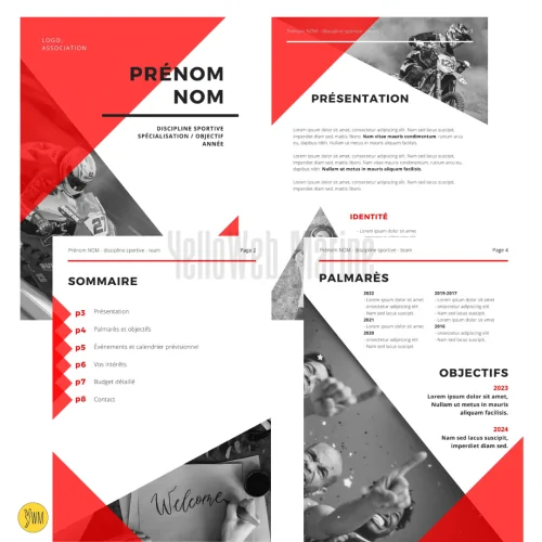 Modèle dossier de sponsoring sportif “Impulse” rouge ©yellowebmarine